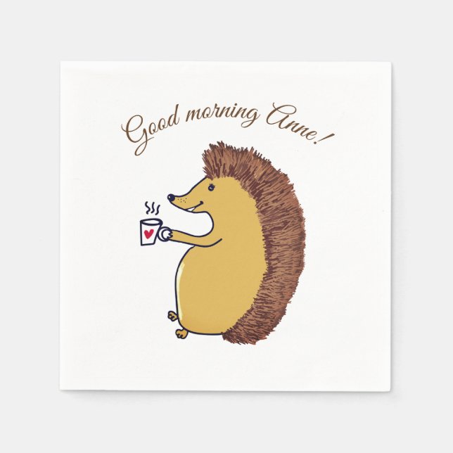 Guardanapo De Papel Bom dia, Hedgehog Paper Napkins (Frente)