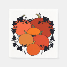 Guardanapo De Papel Bombas de outono e folhas com aranhas.