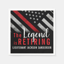 Guardanapo De Papel Bombeiro Aposentado Sinalizador da Linha Vermelha