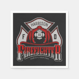 Guardanapo De Papel Bombeiro Helmet ADD NAME Bombeiro Salvamento