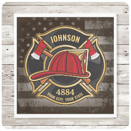 Guardanapo De Papel Bombeiro NOME Fireman Fire Department USA Flag