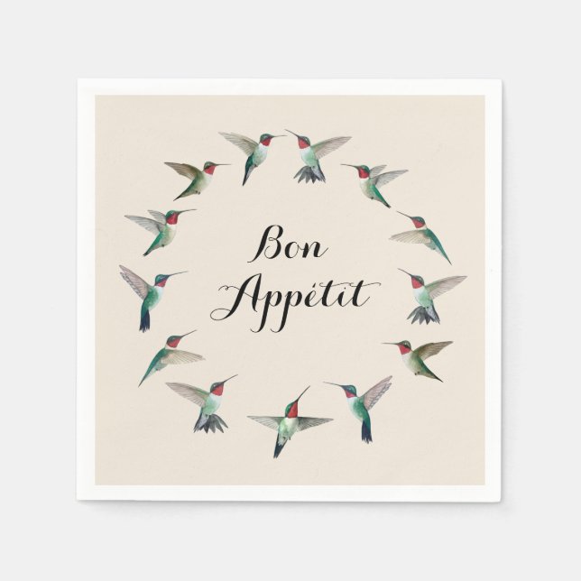 Guardanapo De Papel Bon Appétit Bon Runthroated Hummingbird (Frente)