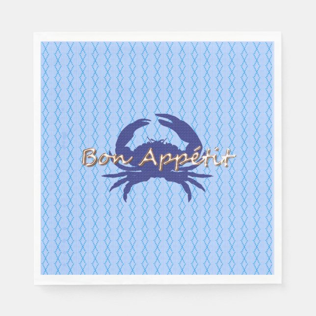 Guardanapo De Papel Bon-Appetite — BLUE_Crab-diamond — Celebrar (Frente)