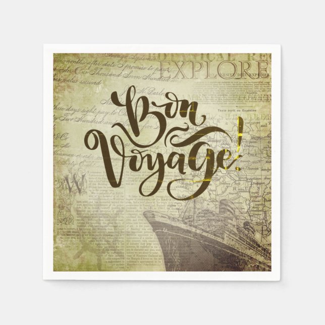 Guardanapo De Papel Bon Voyage Paper Party Napkins (Frente)