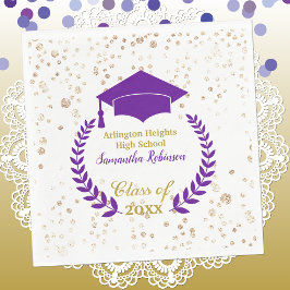 Guardanapo De Papel Boné roxo e Festa de formatura Laurel Napkins