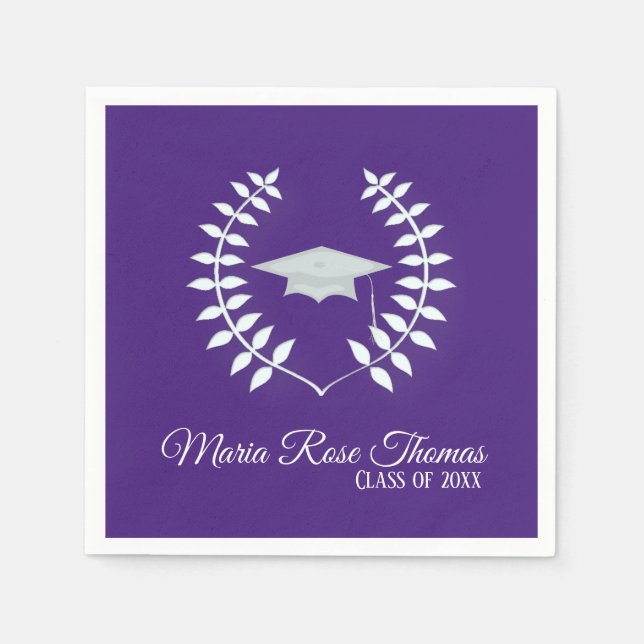 Guardanapo De Papel Boné Roxo e Folhas de Papel Nápoles (Frente)