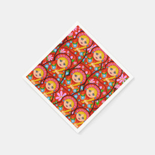 Guardanapo De Papel Boneca do assentamento do russo - Matryoshka