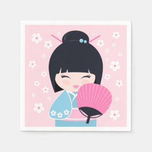 Guardanapo De Papel Boneca Kokeshi
