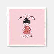 Boneca Kokeshi - aniversário personalizado