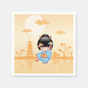 Guardanapo De Papel Boneca Maiko Kokeshi - Garota Geisha Japonesa Boni