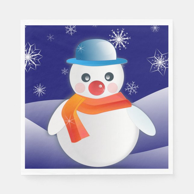 Guardanapo De Papel Boneco de Neve de Natal (Frente)
