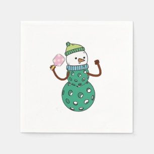 Guardanapo De Papel Boneco de Neve de Pickleball Natal Divertido