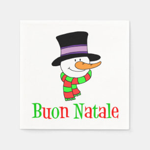 Guardanapo De Papel Boneco de neve italiano do Feliz Natal de Buon