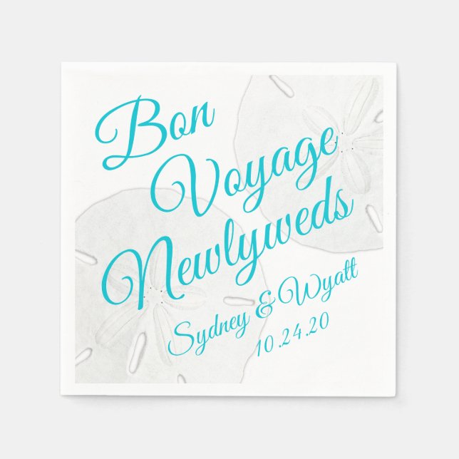 Guardanapo De Papel Bonecos de Areia Casamento Personalizado Napkins (Frente)