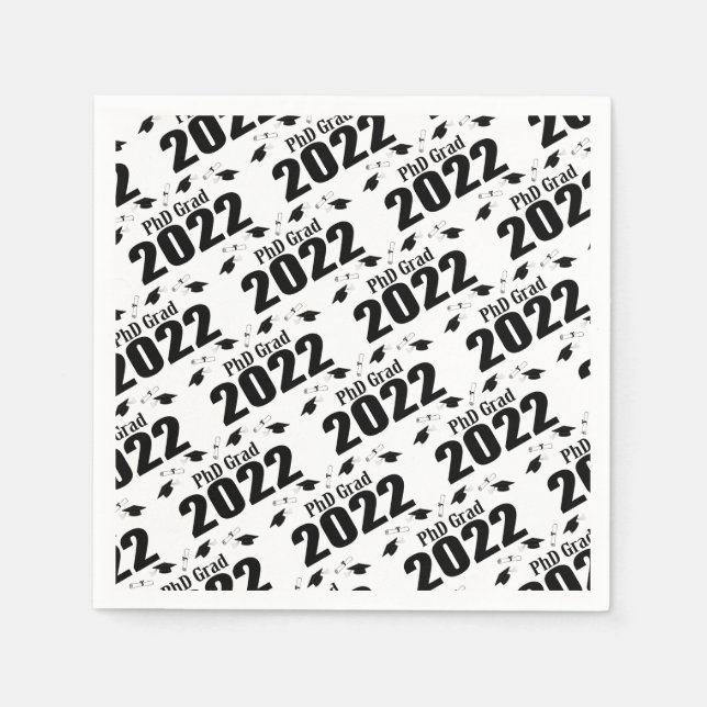 Guardanapo De Papel Bonés de formatura e Diplomas de PhD Formando (Pre (Frente)