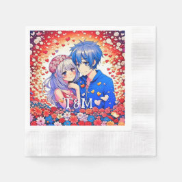 Guardanapo De Papel Bonita Animação Que Pensava Casamento