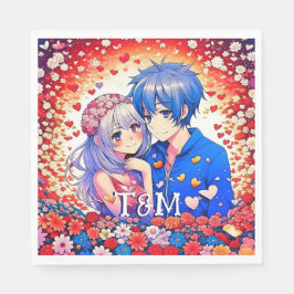 Guardanapo De Papel Bonita Animação Que Pensava Casamento