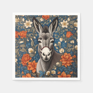 Guardanapo De Papel Bonita Cara De Donkey, Floral Elegante