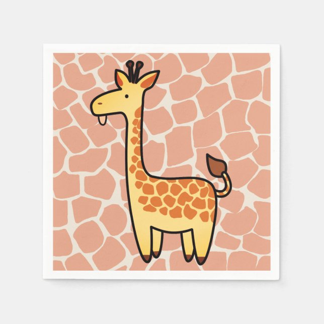Guardanapo De Papel Bonita Cartoon Giraffe Baby Showe (Frente)