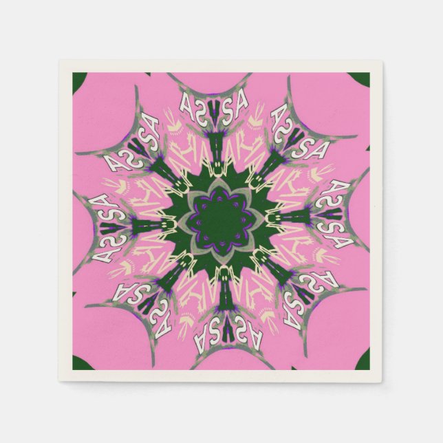 Guardanapo De Papel Bonita e espantosa arte de monograma do Baby Pink (Frente)