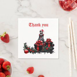 Guardanapo De Papel Bonita Elfo de Natal Gótico.