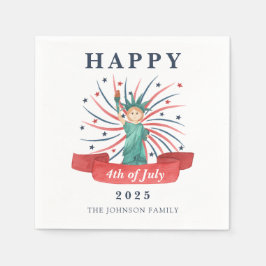 Guardanapo De Papel Bonita Estátua Da Liberdade Feliz 4 De Julho
