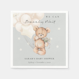 Guardanapo De Papel Bonita Ivory Bearon Chá de fraldas de Balão de Urs
