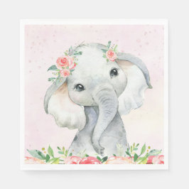 Guardanapo De Papel Bonita Menina Elefante Chá de fraldas Napkins