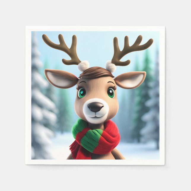 Guardanapo De Papel Bonita Reindeer (Frente)