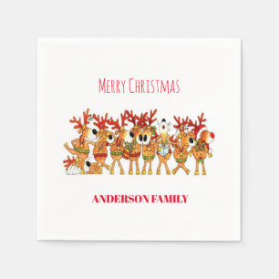 Guardanapo De Papel Bonita Reindeer De Natal Que Cantam