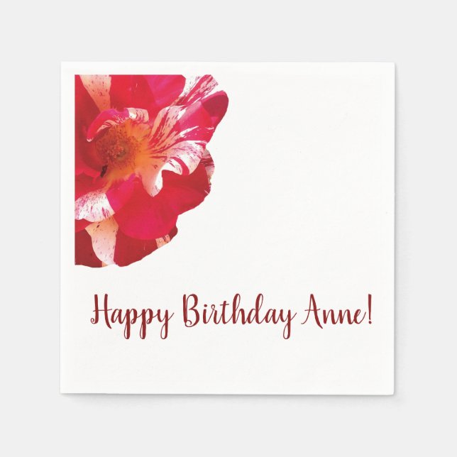 Guardanapo De Papel Bonita rosa vermelha Coquetel Napkin (Frente)