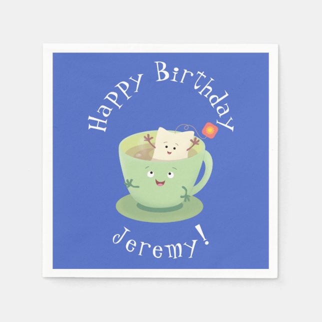 Guardanapo De Papel Bonita taça de cartoon humorista (Frente)