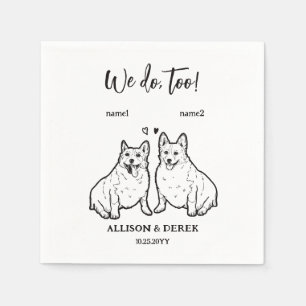 Guardanapo De Papel Bonito 2 Corgis Nós fazemos Casamento de Cachorro