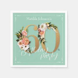 Guardanapo De Papel Bonito 60º aniversário Casa Dourada Glamorosa