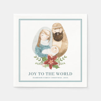Guardanapo De Papel Bonito Aquarela Natividade Bebê Jesus Natal