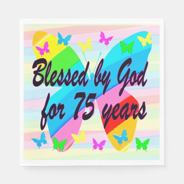 GUARDANAPO DE PAPEL BONITO BECIDO POR DEUS 75º NAPKINS FESTAS DE ANIVE (Frente)