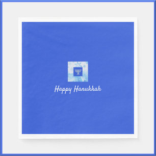 Guardanapo De Papel Bonito Blue Menorah Hanukkah
