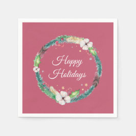 Guardanapo De Papel Bonito Boho Holiday Wreath