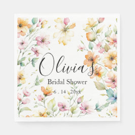 Guardanapo De Papel Bonito Boho Orange Pink Watercolor Flores