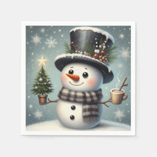 Guardanapo De Papel Bonito boneco de Natal/Neve de inverno