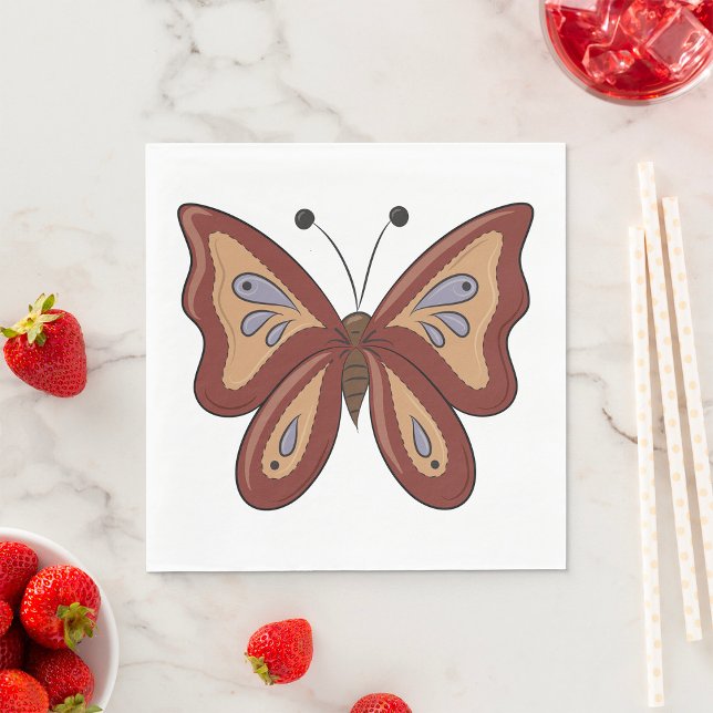 Guardanapo De Papel Bonito Brown Butterly (Criador carregado)