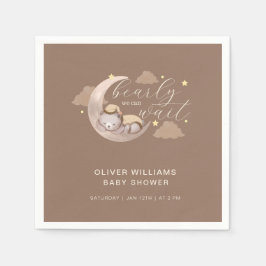 Guardanapo De Papel Bonito Castanho Esperando Um Urso Sonolento Da Est