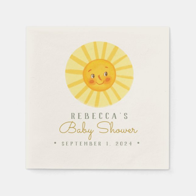 Guardanapo De Papel Bonito chá de fraldas de sol Feliz Napkins (Frente)