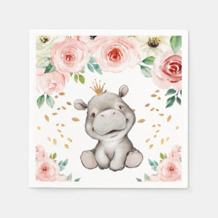 Guardanapo De Papel Bonito Chá de fraldas Hippo Napkins