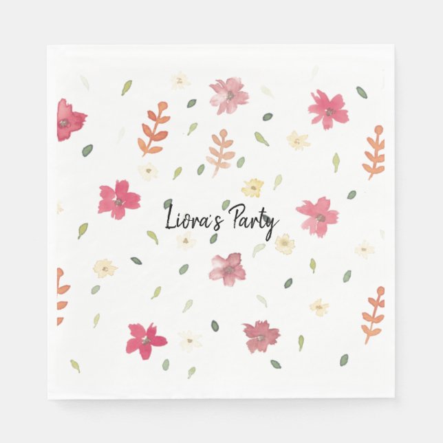 Guardanapo De Papel Bonito Cód. Água, Cor Rosa, Flor Napkins (Frente)
