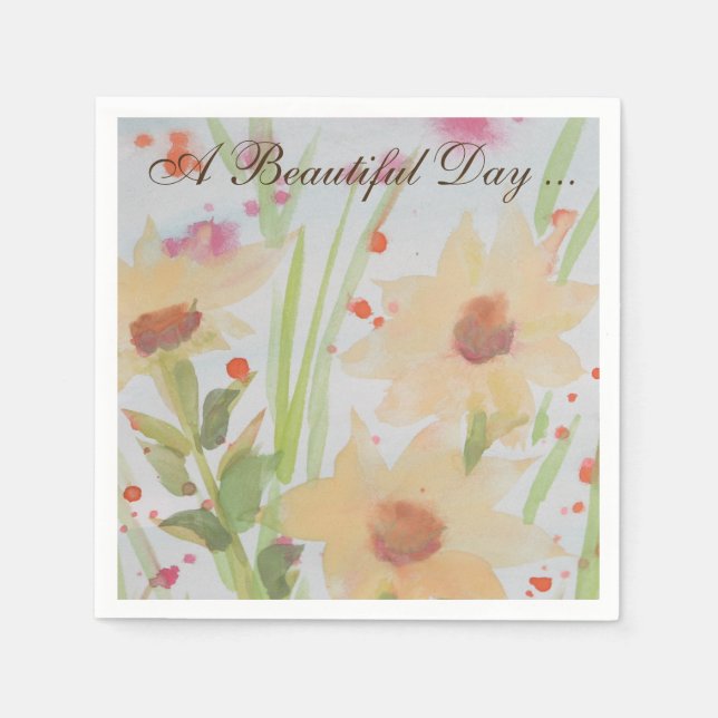 Guardanapo De Papel Bonito Coquetel do Jardim de Verão Napkin (Frente)