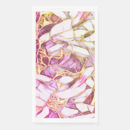 Guardanapo De Papel Bonito Cores Rosa E Flor Dourada Falso