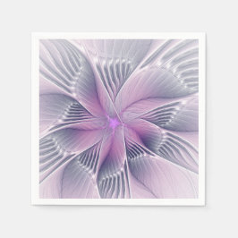 Guardanapo De Papel Bonito Flor Rosa Moderna Abstrato de Arte Fractal
