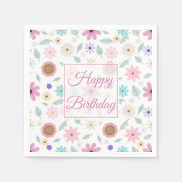 Guardanapo De Papel Bonito Flores Rosa, Design do Groovy