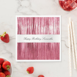 Guardanapo De Papel Bonito Gelado Rosa Tinsel Stripes